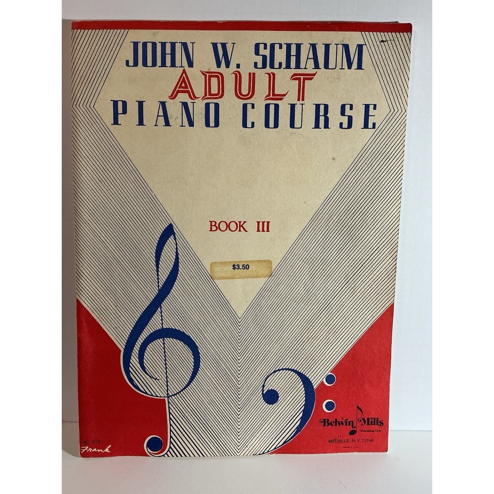 Vintage Sheet Music Book John W Schaum Adult Piano Course‎ Book Three 1946